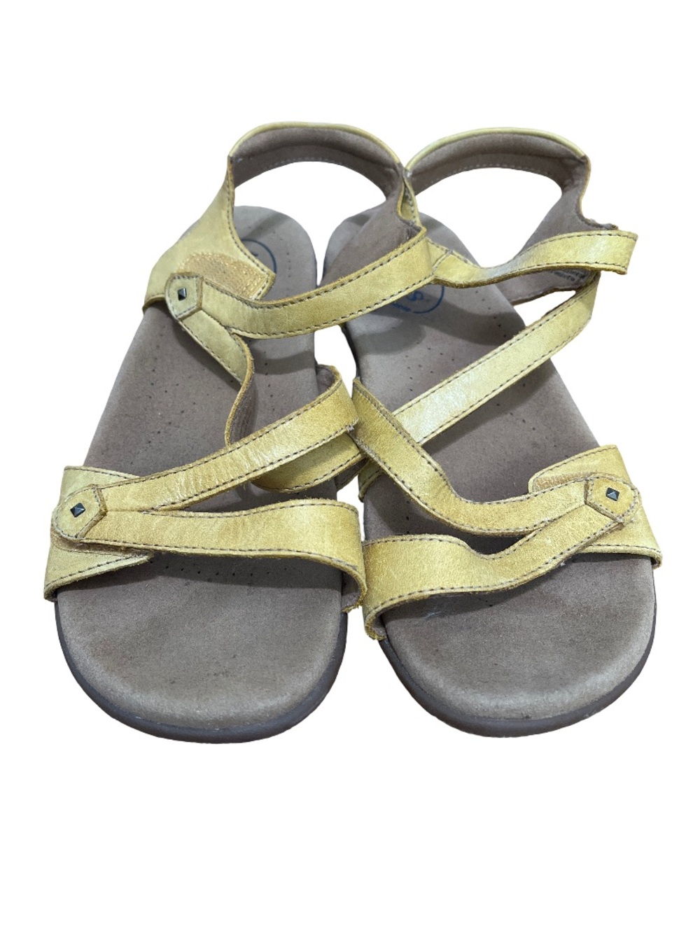 Taos Women’s Size 8 Mustard Yellow Leather Adjustable Strap Sandals - Picture 3 of 6